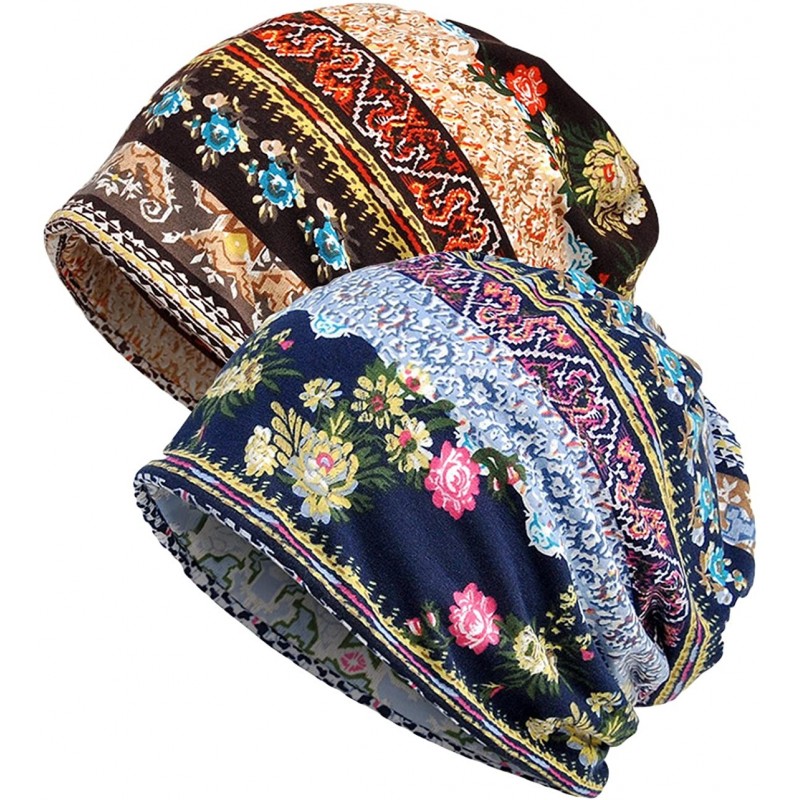 Skullies & Beanies Women's Baggy Slouchy Beanie Chemo Hat Cap Scarf - 2 Pack - CY18680ZE3G $24.71