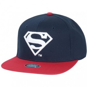 Baseball Caps Superman Shield Embroidery Flat Bill Snap Back Trucker Hat - Navy - C6180CH5SW4 $56.45
