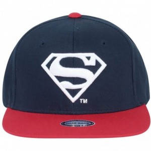 Baseball Caps Superman Shield Embroidery Flat Bill Snap Back Trucker Hat - Navy - C6180CH5SW4 $49.89