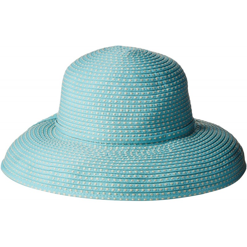 Sun Hats Women's 4-inch Brim Ribbon Kettle Sun Hat - Teal - CD126AOPT2J $57.63