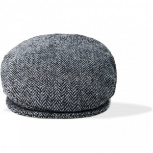 Newsboy Caps Tweed Patchwork Irish Flat Cap - Grey Herringbone - CV12KO4OWBB $91.61
