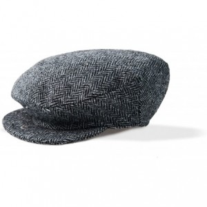 Newsboy Caps Tweed Patchwork Irish Flat Cap - Grey Herringbone - CV12KO4OWBB $89.48
