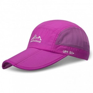 Sun Hats UPF50+ Protect Sun Hat Unisex Outdoor Quick Dry Collapsible Portable Cap - A-purple - C617YI9A3WN $29.90