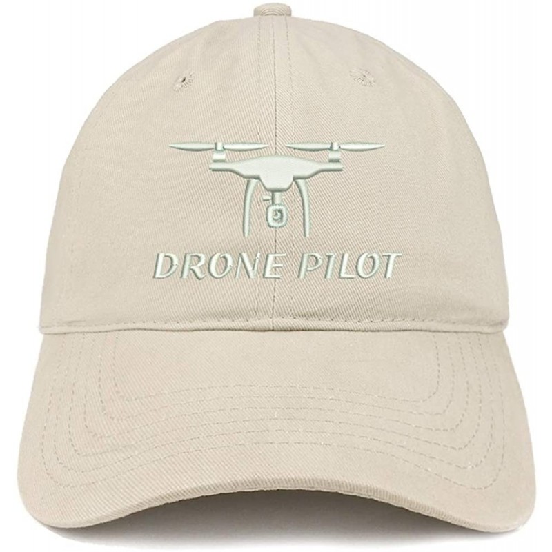 Baseball Caps Drone Pilot Embroidered Soft Crown 100% Brushed Cotton Cap - Stone - C417YTQ8Q38 $32.68
