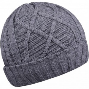 Skullies & Beanies Cotton Skull Cap Slouch Hat Thick Knit Winter Ski Caps Beanie Hats for Women and Men - Grey - CF187EEUYNG ...
