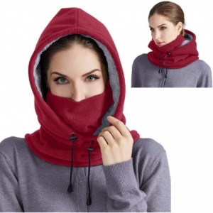 Balaclavas Balaclava Face Mask Windproof Outdoor Sports Mask for Winter Thermal Fleece Hood for Men and Women - Red - C318YYQ...
