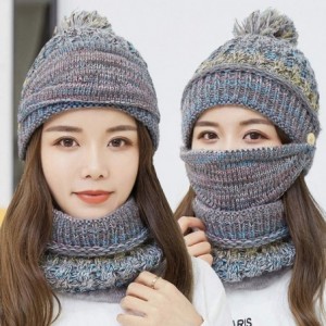 Skullies & Beanies 3 in 1 Warm Thick Knitted Beanie Hat Scarf and Mask Set Slouchy Snow Knit Cap Infinity Scarves for Women -...