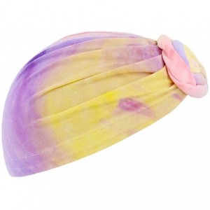 Skullies & Beanies Women Tie-Dye Headband Hat Cotton Softening Chemotherapy Cap Sleeping Cap Hair Loss Headwrap - Blue & Pink...
