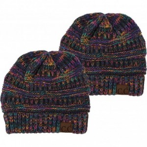 Skullies & Beanies Trendy Warm Chunky Soft Marled Cable Knit Slouchy Beanie - 2 Kaleidoscope (32) Bundle - CL18HR4CZX5 $39.85