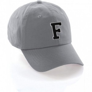 Baseball Caps Custom Hat A to Z Initial Letters Classic Baseball Cap- Light Grey White Black - Letter F - CW18N8Z2S6U $28.48
