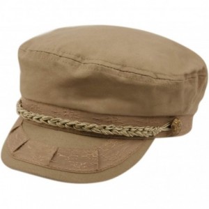 Newsboy Caps Greek Fisherman Sailor Hat Cap 100% Cotton - Khaki - C618T879GKS $18.52