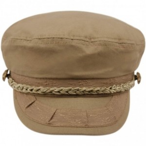 Newsboy Caps Greek Fisherman Sailor Hat Cap 100% Cotton - Khaki - C618T879GKS $29.16
