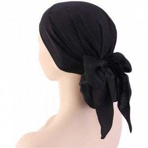 Headbands Vintage Elastic Scarves Pre Tied Headwear - Black - CB18RK58A84 $18.93