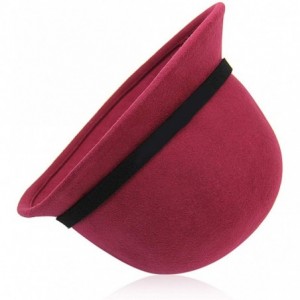 Fedoras Women's Bow Wool Felt Bucket Hat - Wine Red - CB128NIYUXP $57.28