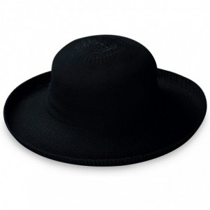 Sun Hats Women's Victoria Sun Hat - Ultra Lightweight- Packable- Broad Brim- Modern Style- Designed in Australia - Black - CY...