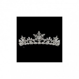 Headbands Real Austrian Crystals Women Princess Snowflake Tiara Crown Bridal Wedding Christmas - color - CC18ZW6ZS54 $32.24
