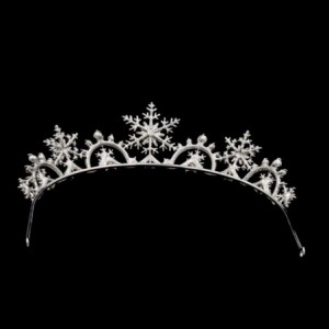 Headbands Real Austrian Crystals Women Princess Snowflake Tiara Crown Bridal Wedding Christmas - color - CC18ZW6ZS54 $81.66