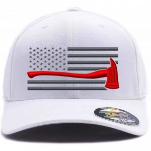Baseball Caps Flag Embroidered Wooly Combed Flexfit - White-2 - C3180REKAG9 $27.94