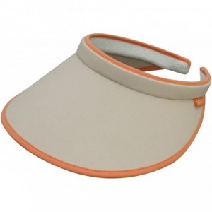 Visors Women's Brushed Cotton Clip-On Visor - Light Khaki/Orange - C312CX9SF7R $19.89