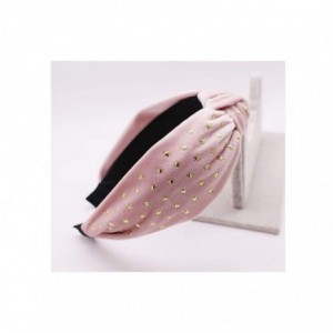 Headbands Bohemian Velvet Center Knot Hairband With Gold Star Stamping Handmade Headband-Pink - Pink - CW192HW36RG $32.82