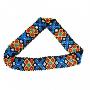 Headbands Native American Pattern Elastic Stretch Seed Bead Beaded Headband Hair Accessories (White/Yellow/Red Diamond) - CP1...