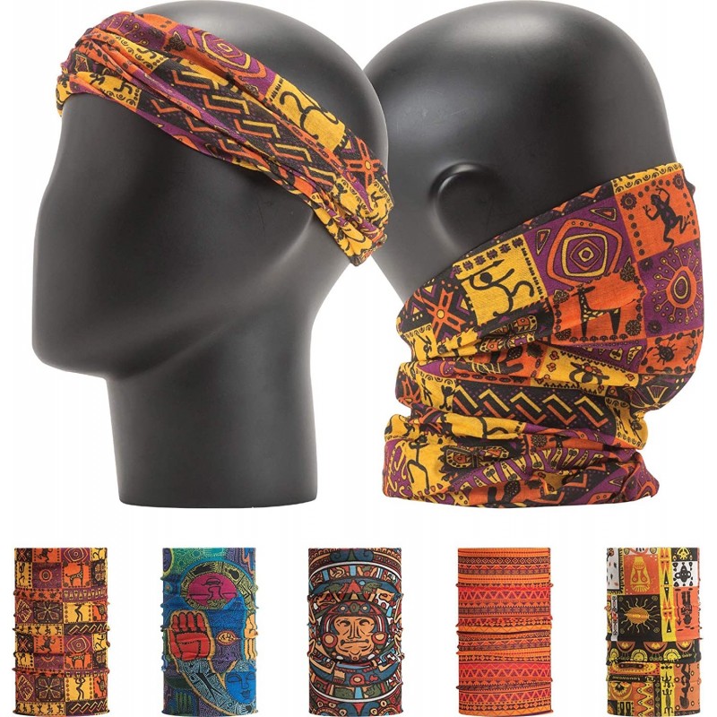 Headbands Pattern Headwear Headband Bandana - Ancient Maya Fancy Set No.1- 5pcs total - CV18O8DQSOT $26.04