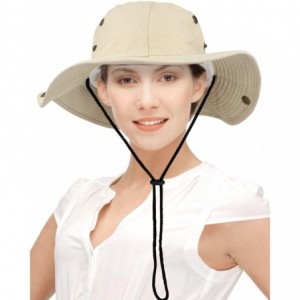 Bucket Hats Summer Sun Hat - Solid Color Boonie Bucket Hat - Cream - CC11ZR0XK89 $30.24
