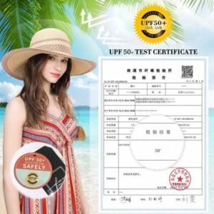 Sun Hats Packable UPF Straw Sunhat Women Summer Beach Wide Brim Fedora Travel Hat 54-59CM - 91556_beige - C4196I94IZD $43.08