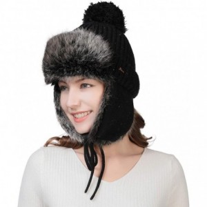 Bomber Hats Womens Winter Trapper Hats Faux Fur Earflap Hunting Hat for Outdoor Ski Snow Cold Weather Warm Fleece Lined - CB1...