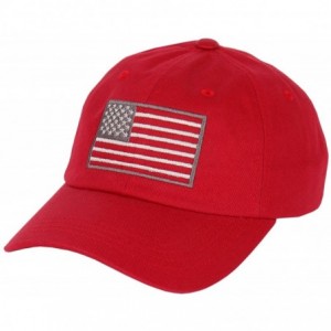 Baseball Caps USA American Flag Baseball Cap Military Army Operator Adjustable Hat - Red - CH129AQ831X $17.22