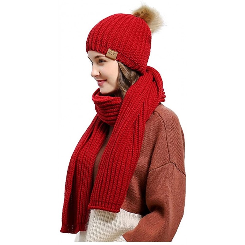 Women's Knitted Scarf Winter Hat Crochet Hat Warm Scarf and Hat Set ...