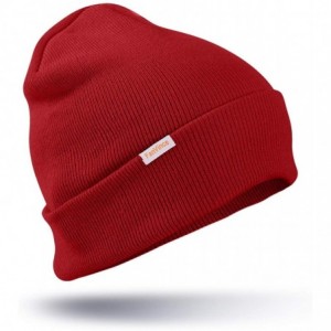 Skullies & Beanies Beanie for Men and Women Thermal Acrylic Knit Winter Hats Warm Mens Gifts - Red - CI18ANI6HM3 $7.70