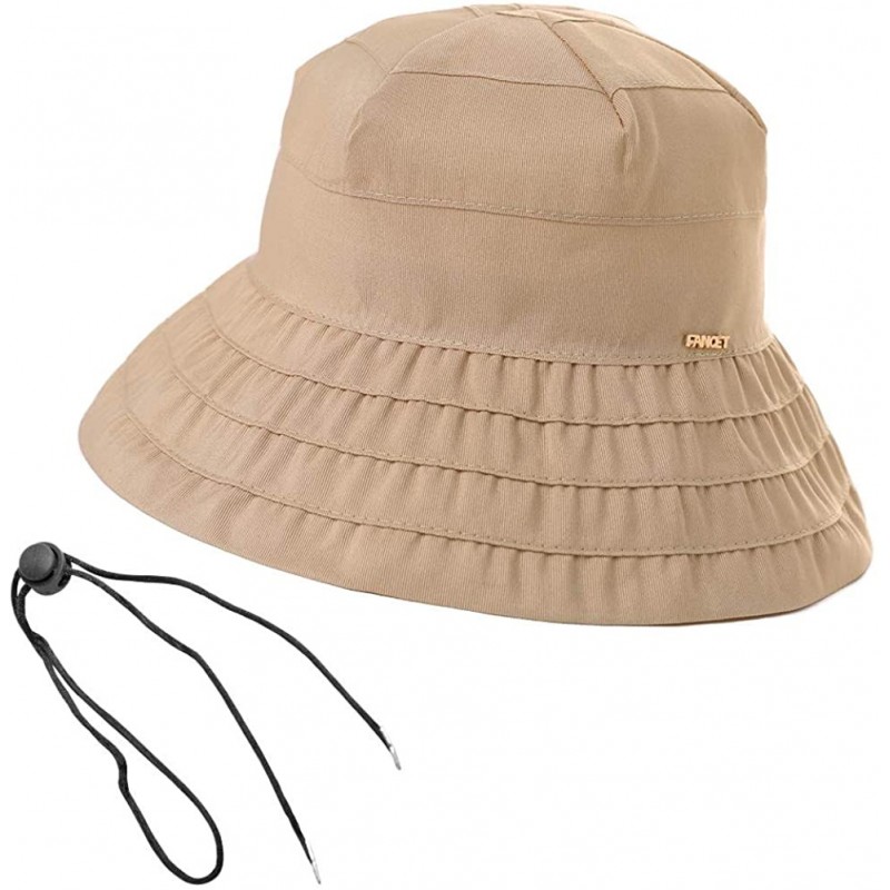 Bucket Hats Womens Floppy SPU 50 Outdoor Bucket Sun Hat Packable Chin Cord Fishing Travel Cap Summer Beach 55-57CM - CY18SXN3...