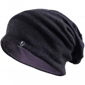 Skullies & Beanies Slouchy Beanie for Men Winter Summer Skull Cap Oversize Knit Hat - Charcoal - CL12MZ18NL8 $29.78