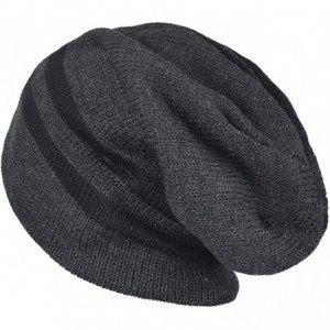 Skullies & Beanies Slouchy Beanie for Men Winter Summer Skull Cap Oversize Knit Hat - Charcoal - CL12MZ18NL8 $27.57