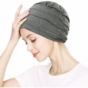 Skullies & Beanies Headwrap Cover Sleep Cap for Women Patient Chemo Scarf Soft Stretch Breathable - 99047_darkgrey - C218IHGU...