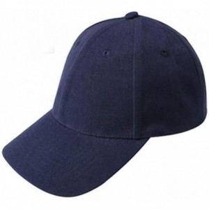 Baseball Caps Blank Hat Solid Color Adjustable Baseball Hat - Navy - CE12F67GFCP $20.43