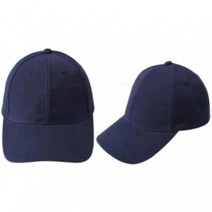 Baseball Caps Blank Hat Solid Color Adjustable Baseball Hat - Navy - CE12F67GFCP $17.34