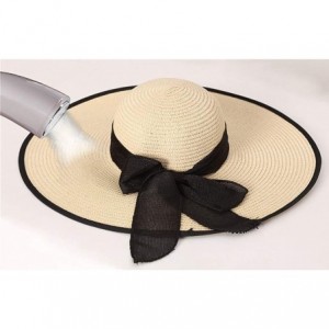 Sun Hats Beach Sun Hat for Women Bow-knot UV UPF 50+Travel Foldable Wide Brim Straw Hat - Beige02 - CU18QEXL3X0 $29.24
