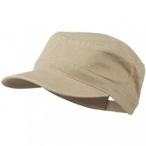 Baseball Caps Garment Washed Adjustable Army Cap - Khaki - CS11UU76EK5 $11.95