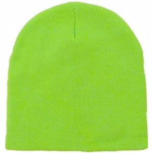 Skullies & Beanies Women/Men Basic Solid Color Warm Knit Ski Snowboarding Beanie Hat - Lime Green - CN11T4GRI8P $13.05