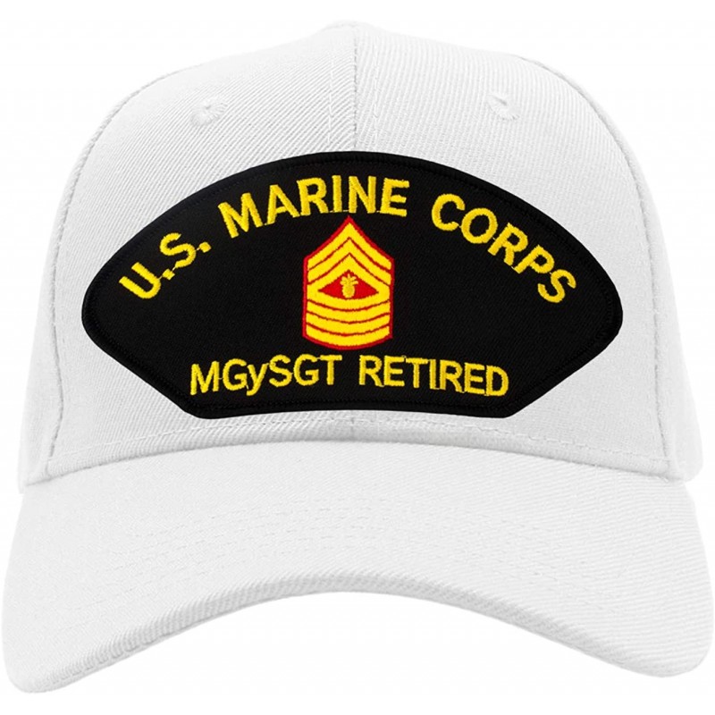 Baseball Caps US Marine Corps - Master Gunnery Sergeant Retired Hat/Ballcap Adjustable One Size Fits Most - White - CQ18NR3Z3...