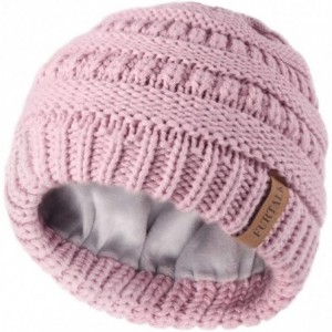 Skullies & Beanies Kids Girls Boys Winter Knit Beanie Hats Bobble Ski Cap Toddler Baby Hats 1-6 Years Old - 06-lotus Pink - C...