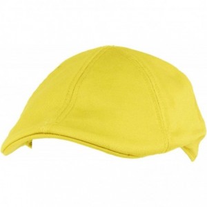 Sun Hats Men's 100% Cotton Duck Bill Flat Golf Ivy Driver Visor Sun Cap Hat - Yellow - CX18Q6UIT49 $29.59