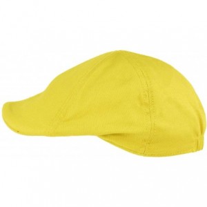 Sun Hats Men's 100% Cotton Duck Bill Flat Golf Ivy Driver Visor Sun Cap Hat - Yellow - CX18Q6UIT49 $26.74