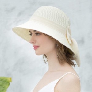 Sun Hats Womens Straw Sun Hats Wide Brim Foldable Beach Hats UV UPF 50+ Summer Sun Travel Hat for Women - C5196GTNQ47 $30.64