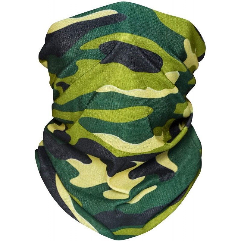 Balaclavas Bandana Cloth Face Mask Washable Face Covering Neck Gaiter Dust Mask - Camo - Green/Yellow - CC1992OLIH6 $19.14
