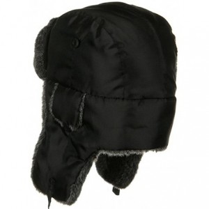 Bomber Hats Nylon Oxford Trooper Hat - Black - Black - C91156XEUBX $45.53