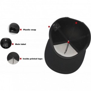 Baseball Caps Black American Skull Fitted Flat Brim Baseball Cap Snapback for Men Women Trucker Hat - Skull Rose - CY18IG485I...