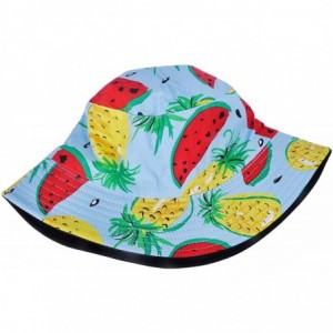 Bucket Hats Unisex Cute Print Bucket Hat Summer Fisherman Cap - Blue Watermelon - C918ZH8AK65 $24.49